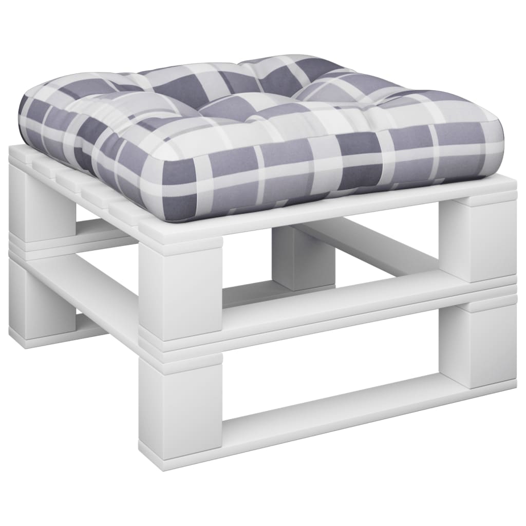 Cuscino per Pallet a Quadri Grigio 58x58x10 cm in Tessuto | homemem39