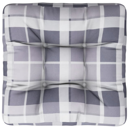 Cuscino per Pallet a Quadri Grigio 58x58x10 cm in Tessuto | homemem39