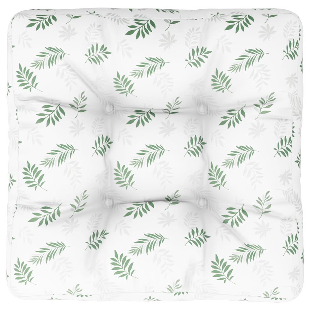 Cuscino per Pallet Motivo a Foglie 58x58x10cm in Tessuto Oxford | homemem39