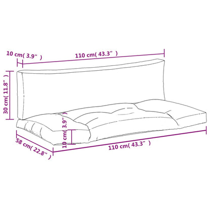Cuscini per Pallet 2 pz Antracite in Tessuto | homemem39