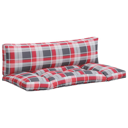 Cuscini per Pallet 2 pz a Quadri Rossi in Tessuto | homemem39