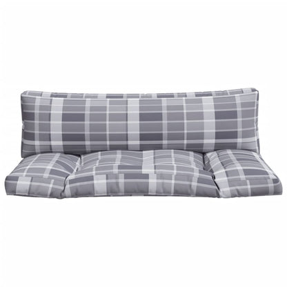 Cuscini per Pallet 2 pz a Quadri Grigi in Tessuto | homemem39