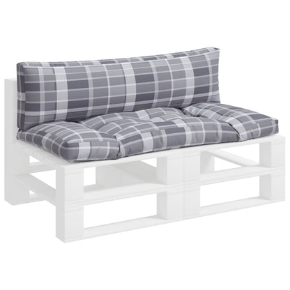 Cuscini per Pallet 2 pz a Quadri Grigi in Tessuto | homemem39