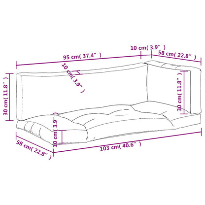 Cuscini per Pallet 3 pz Neri in Tessuto Oxford | homemem39