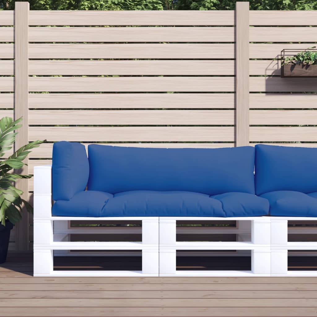 Cuscini per Pallet 3 pz Blu in Tessuto