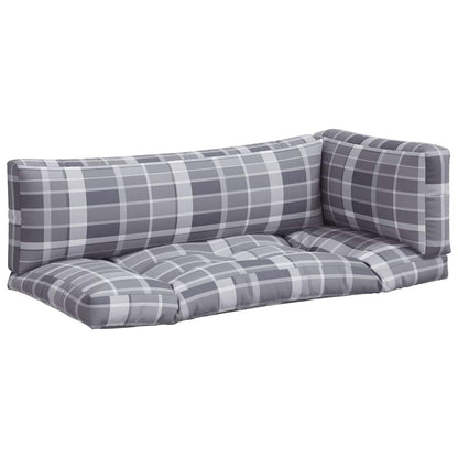 Cuscini per Pallet 3 pz a Quadri Grigi in Tessuto | homemem39