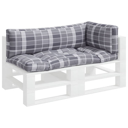 Cuscini per Pallet 3 pz a Quadri Grigi in Tessuto | homemem39
