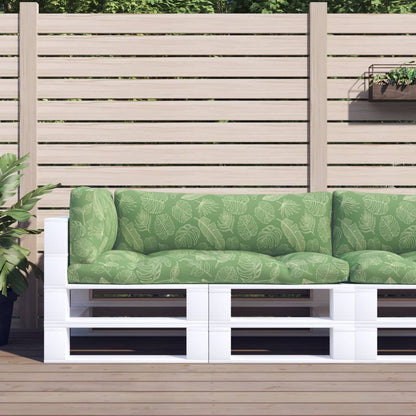 Cuscini per Pallet 3 pz Motivo a Foglie in Tessuto Oxford | homemem39