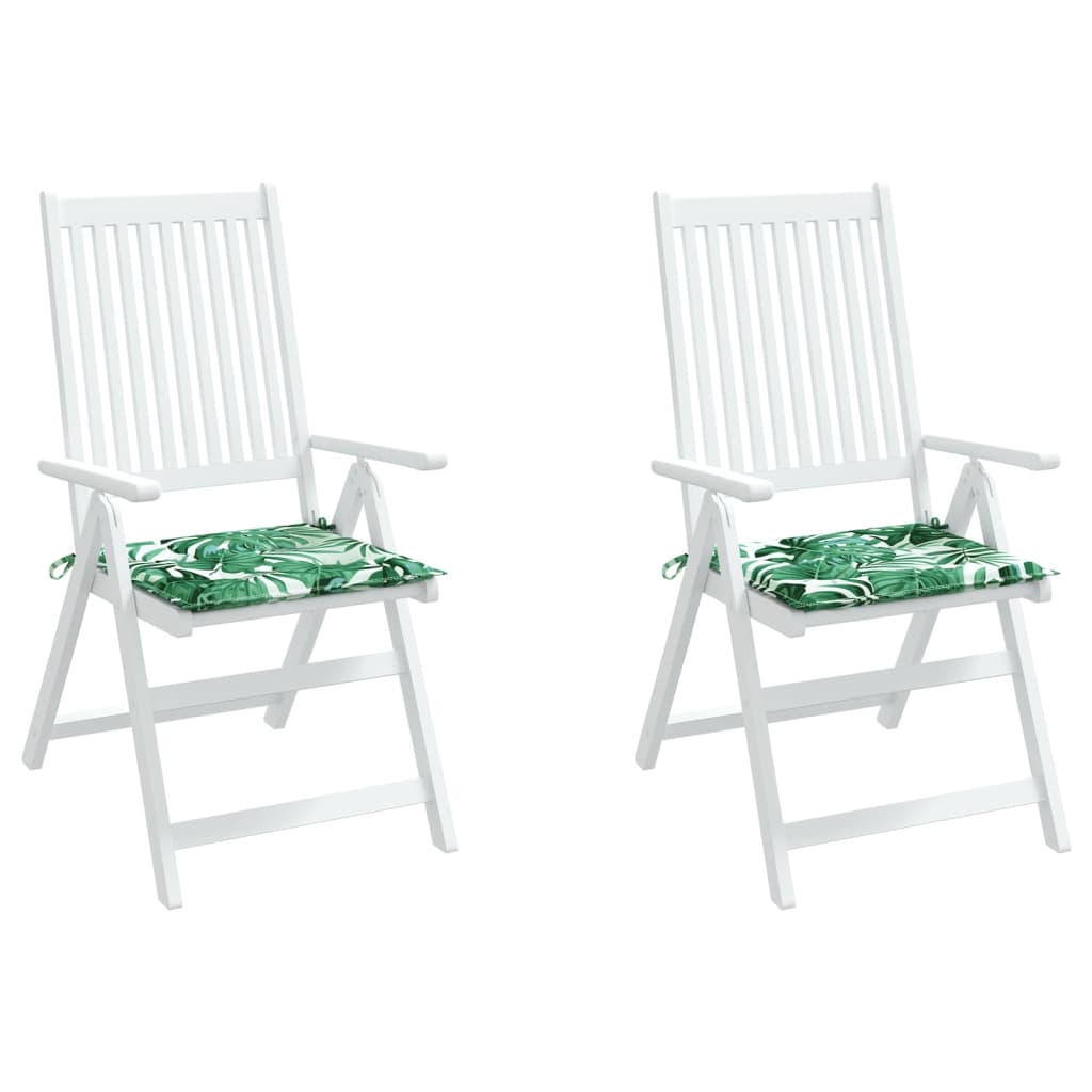 Cuscini per Sedia 2 pz Motivo a Foglie 40x40x4 cm Tessuto | homemem39