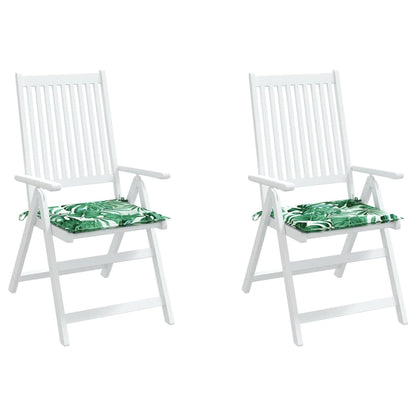 Cuscini per Sedia 2 pz Motivo a Foglie 40x40x4 cm Tessuto | homemem39