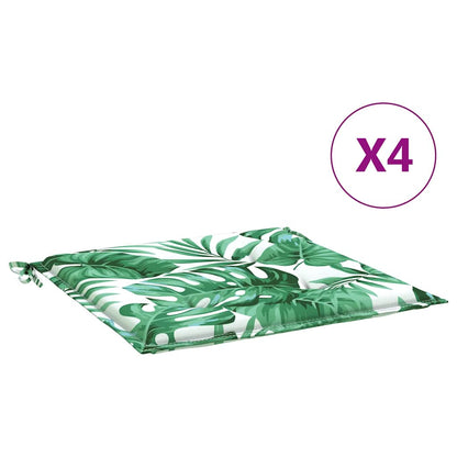 Cuscini per Sedia 4 pz Motivo a Foglie 40x40x3 cm Tessuto | homemem39