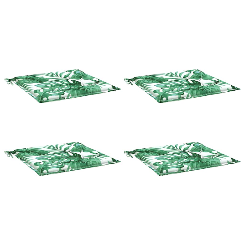 Cuscini per Sedia 4 pz Motivo a Foglie 40x40x3 cm Tessuto | homemem39