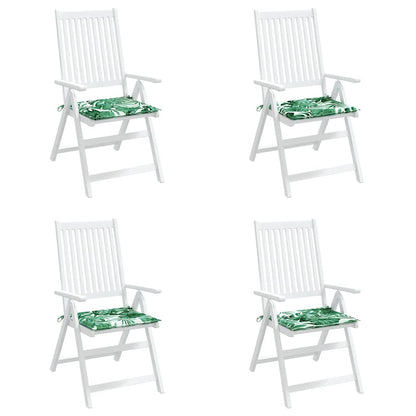 Cuscini per Sedia 4 pz Motivo a Foglie 40x40x3 cm Tessuto | homemem39