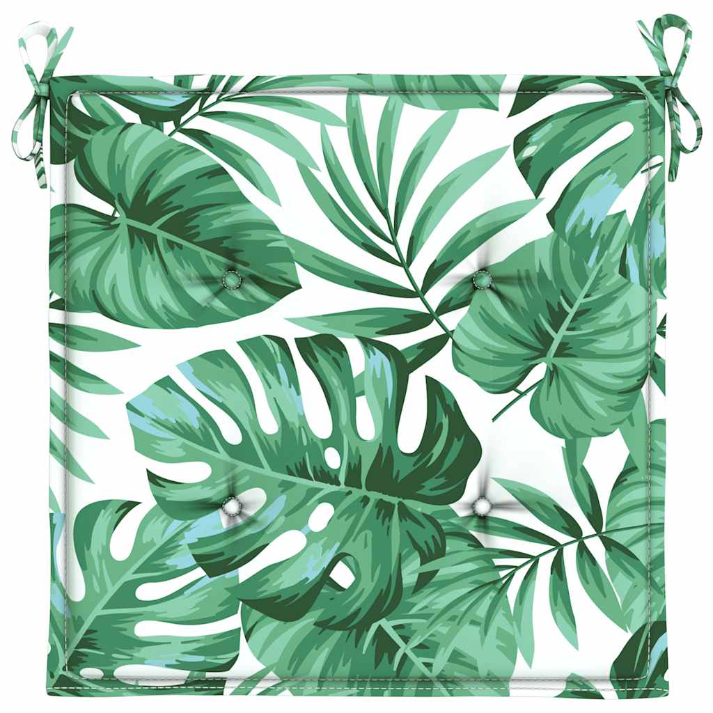 Cuscini per Sedia 4 pz Motivo a Foglie 40x40x3 cm Tessuto | homemem39