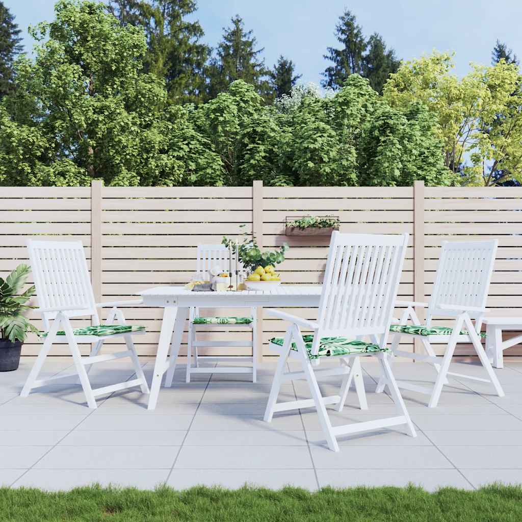 Cuscini per Sedia 4 pz Motivo a Foglie 40x40x3 cm Tessuto | homemem39