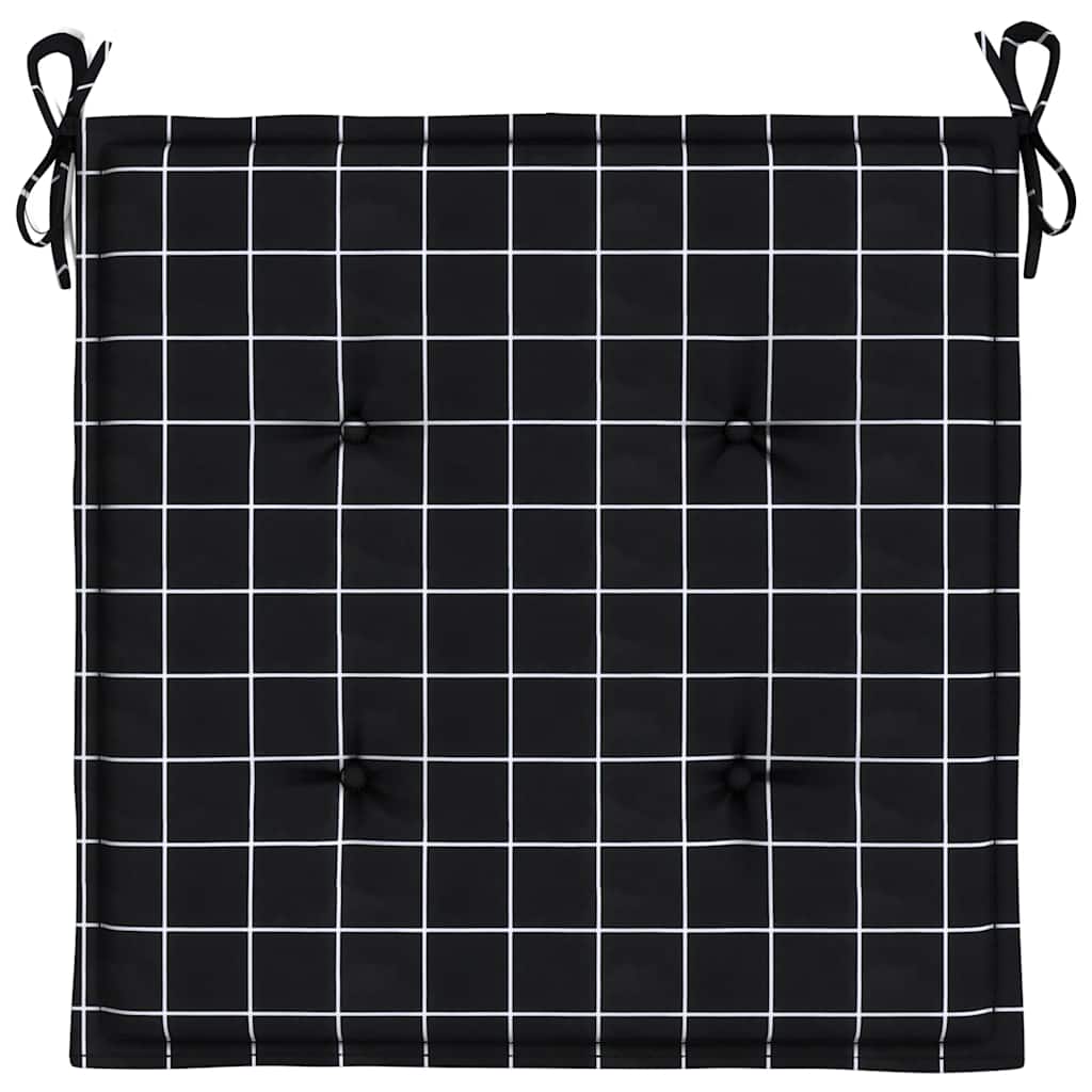 Cuscini Sedia 2 pz Motivo a Quadri Nero 40x40x4 cm in Tessuto | homemem39