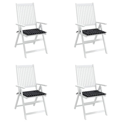 Cuscini Sedia 4 pz Motivo a Quadri Nero 40x40x3 cm in Tessuto | homemem39