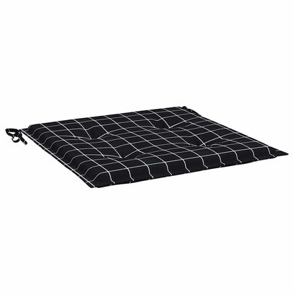 Cuscini Sedia 4 pz Motivo a Quadri Nero 40x40x4 cm in Tessuto