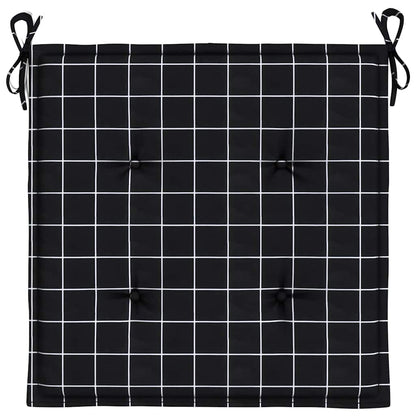 Cuscini Sedia 4 pz Motivo a Quadri Nero 40x40x4 cm in Tessuto