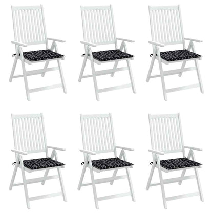 Cuscini Sedia 6 pz Motivo a Quadri Nero 40x40x3 cm in Tessuto | homemem39