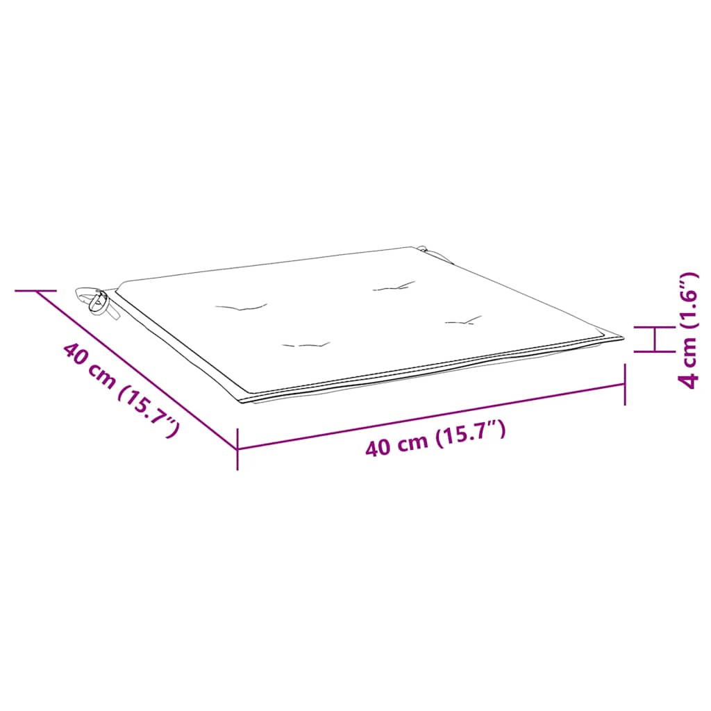Cuscini per Sedia 2pz Multicolore 40x40x4 cm in Tessuto | homemem39