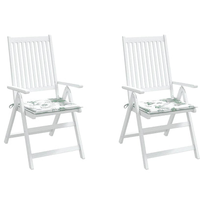 Cuscini per Sedia 2 pz Motivo a Foglie 40x40x3 cm Tessuto | homemem39