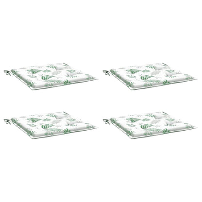 Cuscini per Sedia 4 pz Motivo a Foglie 40x40x4 cm Tessuto | homemem39