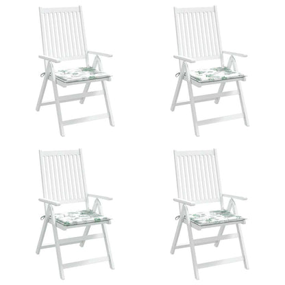 Cuscini per Sedia 4 pz Motivo a Foglie 40x40x3 cm Tessuto | homemem39