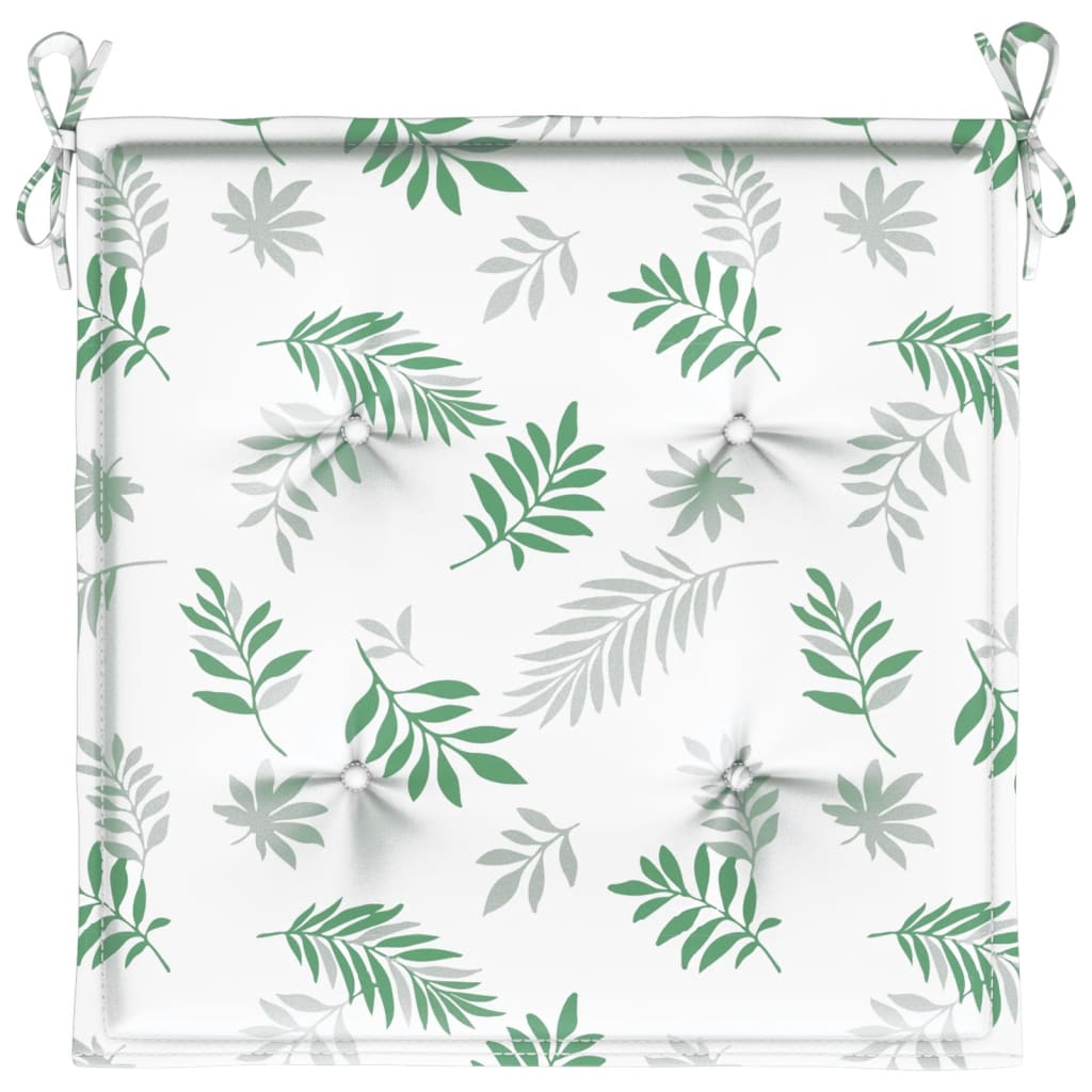 Cuscini per Sedia 4 pz Motivo a Foglie 40x40x4 cm Tessuto | homemem39