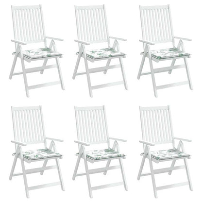 Cuscini per Sedia 6 pz Motivo a Foglie 40x40x3 cm Tessuto | homemem39