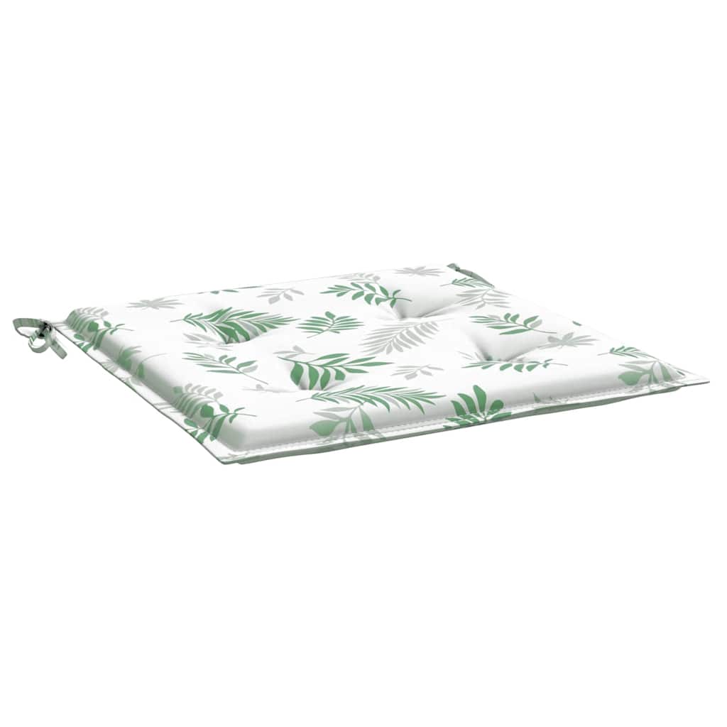 Cuscini per Sedia 6 pz Motivo a Foglie 40x40x3 cm Tessuto