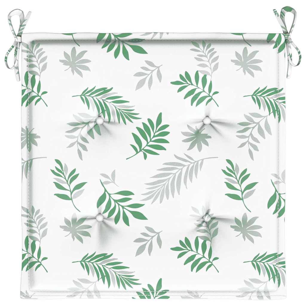 Cuscini per Sedia 6 pz Motivo a Foglie 40x40x3 cm Tessuto