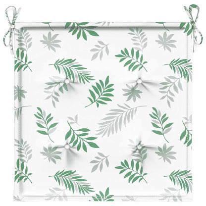 Cuscini per Sedia 6 pz Motivo a Foglie 40x40x3 cm Tessuto