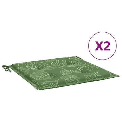 Cuscini per Sedia 2 pz Motivo a Foglie 40x40x4 cm Tessuto | homemem39