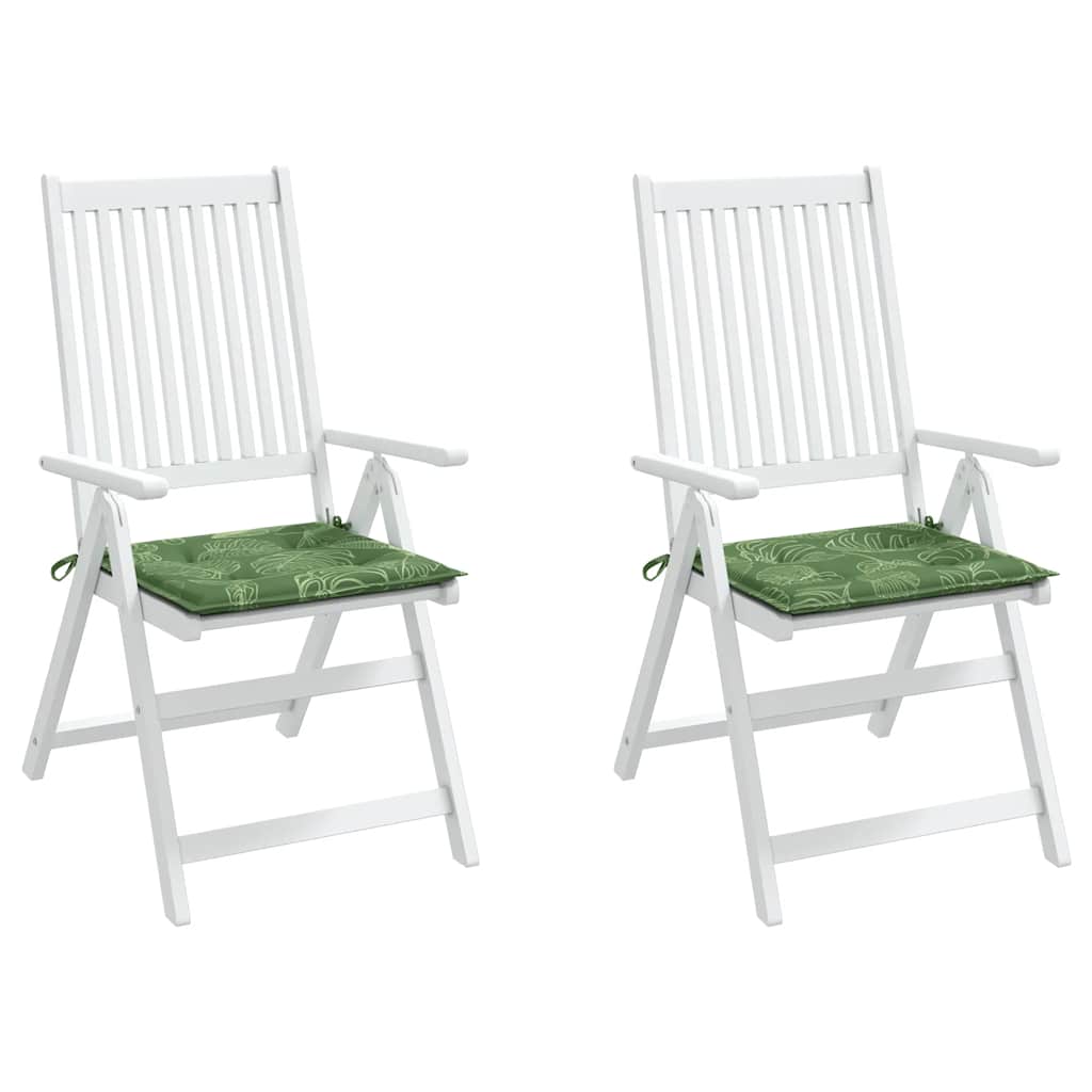 Cuscini per Sedia 2 pz Motivo a Foglie 40x40x3 cm Tessuto | homemem39