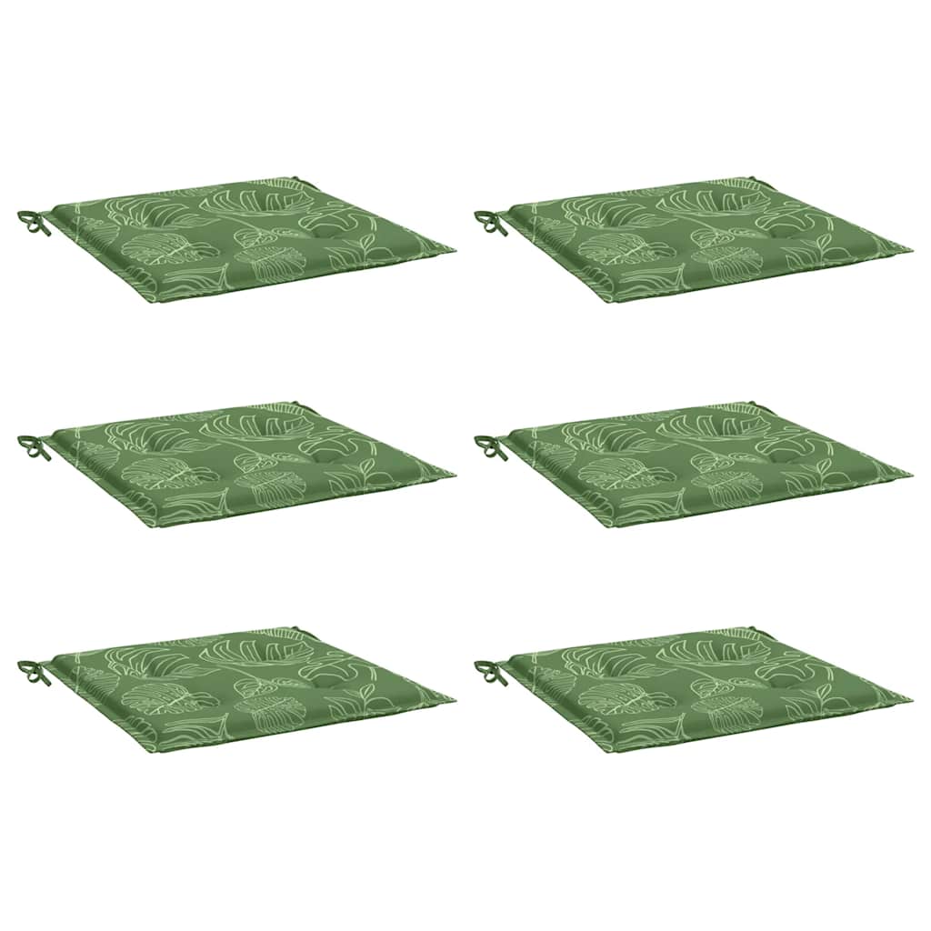 Cuscini per Sedia 6 pz Motivo a Foglie 40x40x4 cm Tessuto | homemem39