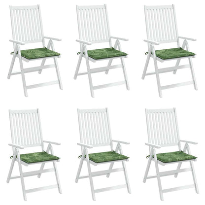 Cuscini per Sedia 6 pz Motivo a Foglie 40x40x3 cm Tessuto | homemem39