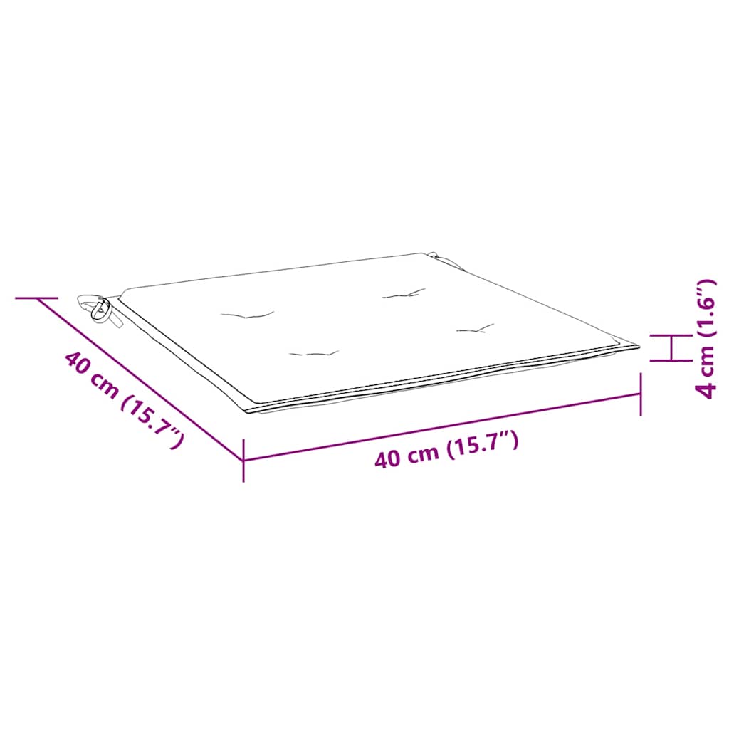 Cuscini per Sedia 6 pz Motivo a Foglie 40x40x4 cm Tessuto | homemem39