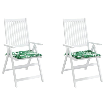 Cuscini per Sedia 2 pz Motivo a Foglie 50x50x3 cm in Tessuto | homemem39