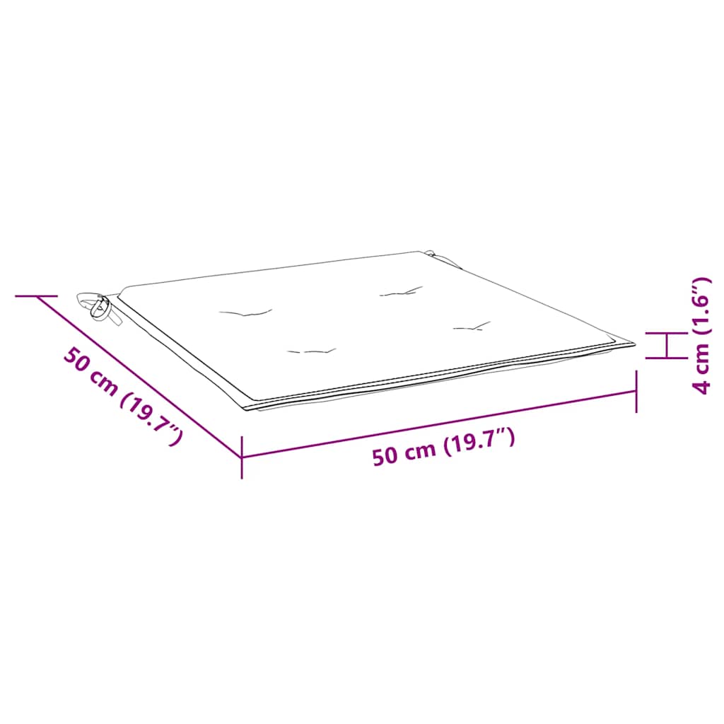 Cuscini per Sedia 2 pz Motivo a Foglie 50x50x4 cm in Tessuto | homemem39