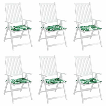 Cuscini per Sedia 6 pz Motivo a Foglie 50x50x3 cm in Tessuto | homemem39