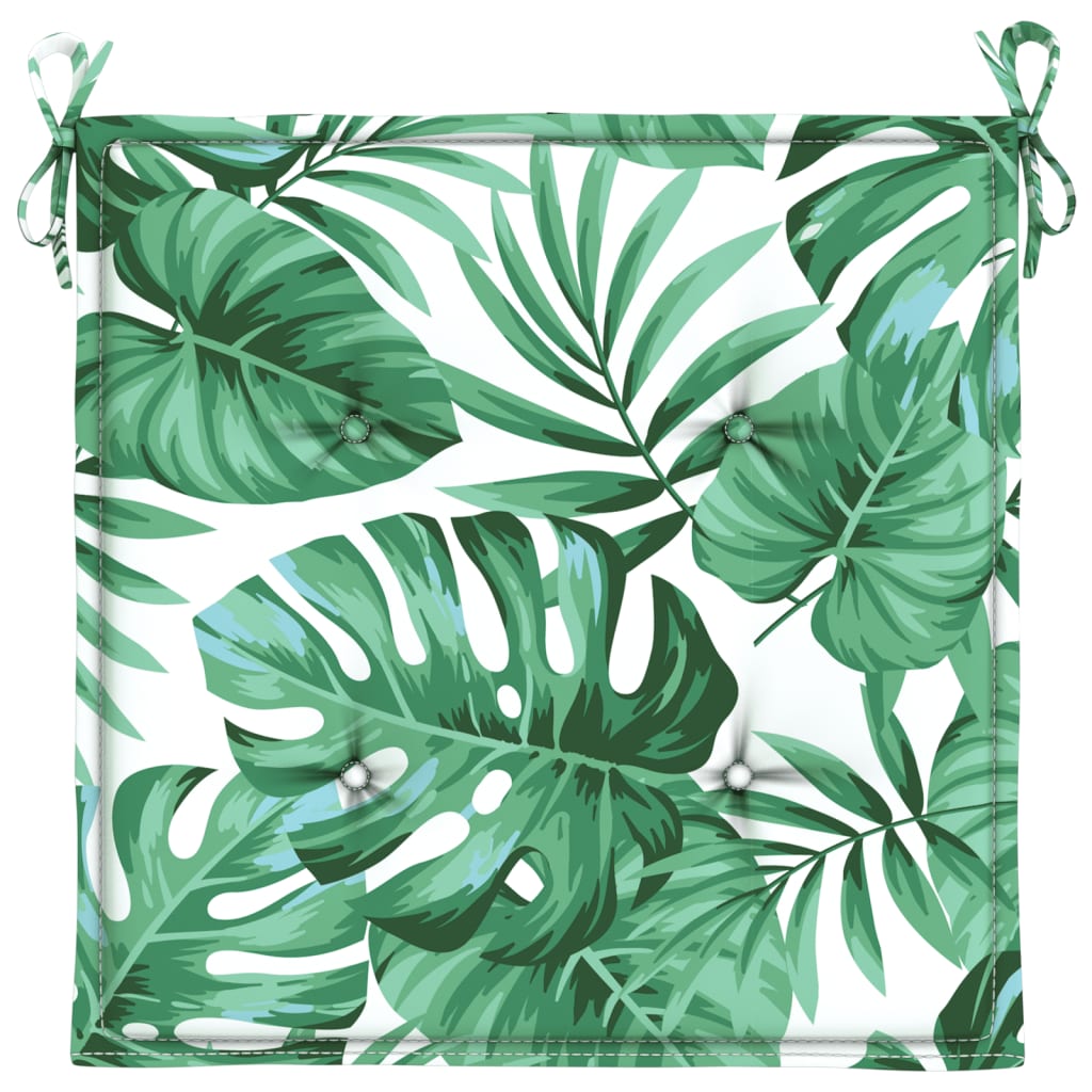 Cuscini per Sedia 6 pz Motivo a Foglie 50x50x3 cm in Tessuto | homemem39