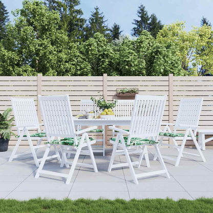 Cuscini per Sedia 6 pz Motivo a Foglie 50x50x3 cm in Tessuto | homemem39
