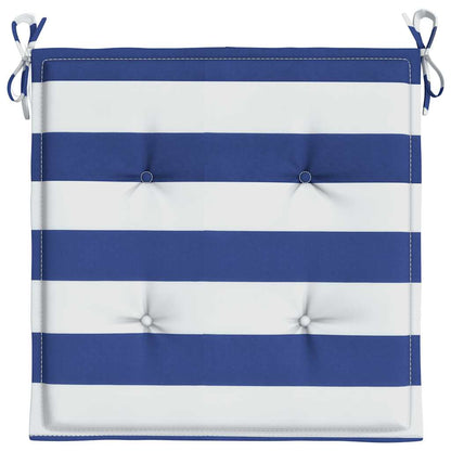 Cuscini per Sedia 2pz Strisce Bianche e Blu 50x50x3 cm Tessuto | homemem39