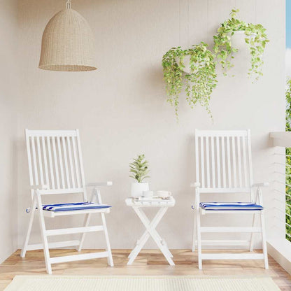 Cuscini per Sedia 2pz Strisce Bianche e Blu 50x50x3 cm Tessuto | homemem39