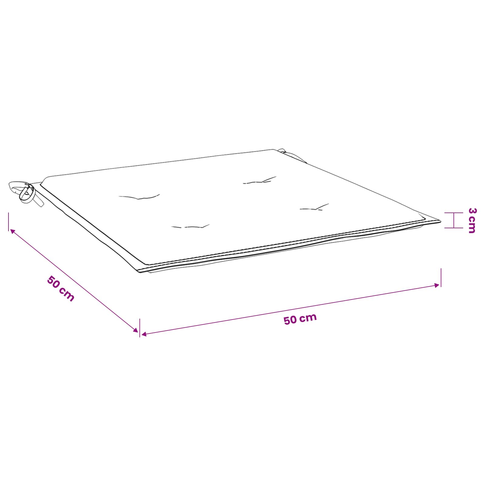 Cuscini per Sedia 2pz Strisce Bianche e Blu 50x50x3 cm Tessuto | homemem39
