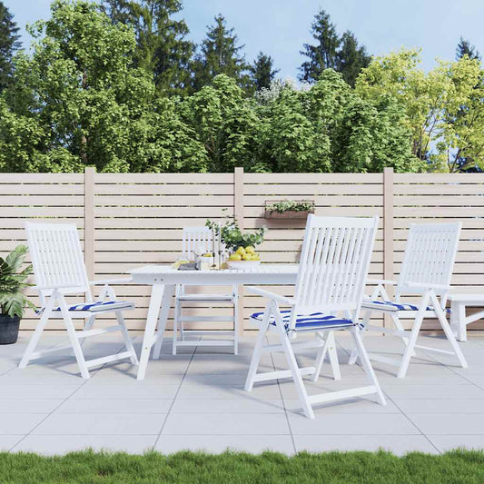 Cuscini per Sedia 2pz Strisce Bianche e Blu 50x50x4 cm Tessuto - homemem39