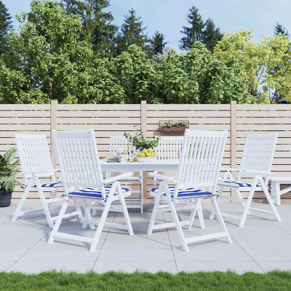 Cuscini per Sedia 2pz Strisce Bianche e Blu 50x50x4 cm Tessuto - homemem39