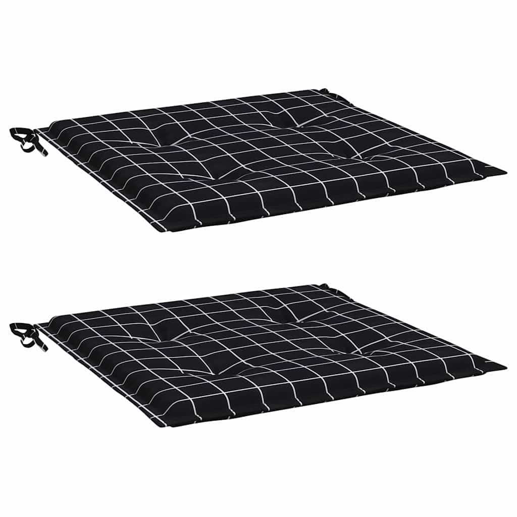 Cuscini per Sedia 42 pz Motivo a Quadri Nero 50x50x3 cm Tessuto | homemem39