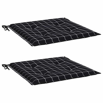 Cuscini per Sedia 42 pz Motivo a Quadri Nero 50x50x3 cm Tessuto | homemem39